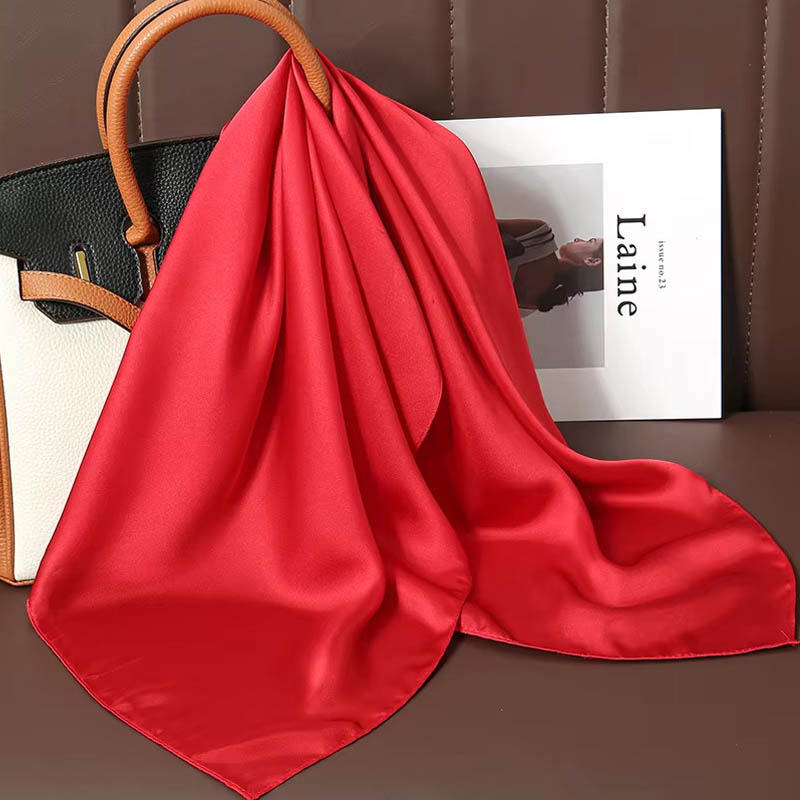 Luxury Bags In China - Luxury Solid Color Silk Square Scarf