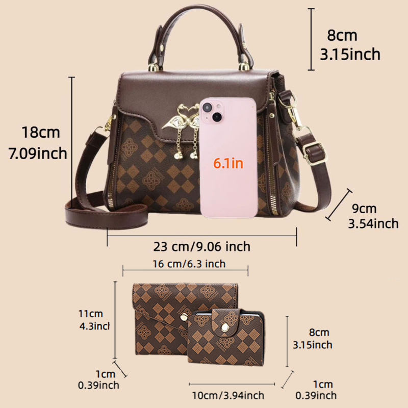 3-piece women's bag set, light - đánh giá và giá Luxury Bags