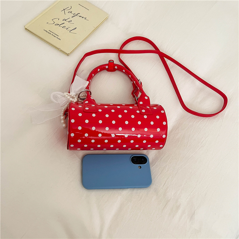 Korean Polka Dot Mini Handbag  - đánh giá và giá Top Handle Patent Bag